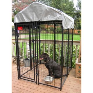 Lucky Dog Black Uptown Welded Wire Dog Kennel (4 x 4)   13806496
