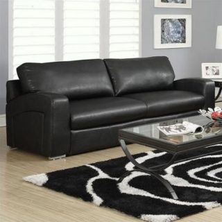 Monarch Upholstered Sofa in Black