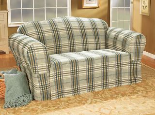 Bedford Plaid Washable Sofa Slipcover  ™ Shopping   Big