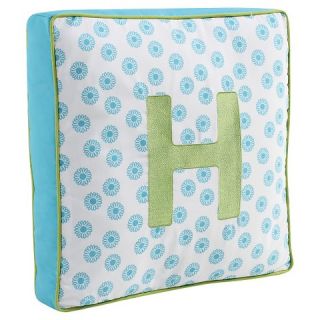 Letter Pillow   Turquoise/Lime Green
