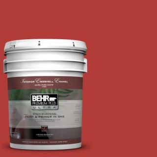 BEHR Premium Plus Ultra 5 gal. #170B 7 Red Tomato Eggshell Enamel Interior Paint 275305