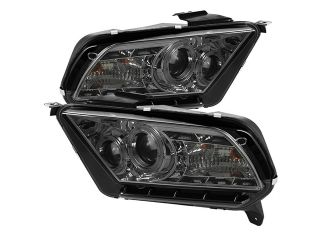 Ford Mustang 10 12 ( Non HID ) Halo DRL LED Projector Headlights   Black