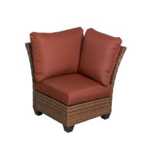 Hampton Bay Tobago Corner Patio Sectional Chair with Burgundy Cushions 151 101 COSEC