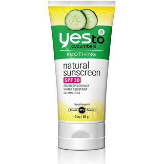 Yes to Cucumbers Natural Sunscreen, SPF 30, 3 oz