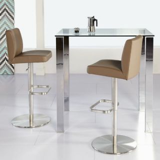 Euro Style Beth 3 Piece Glass Pub Table Set with Skyler Stools   Pub Tables & Bistro Sets