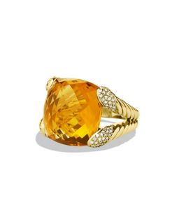 David Yurman Color Cocktail Ring with Citrine and Diamonds in Gold