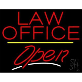 Sign Store N100 4008 Law Office Open Yellow Line Neon Sign, 31 x 24 x 3 inch