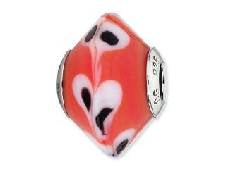 Sterling Silver Reflections Red with Dots Italian Murano Bead