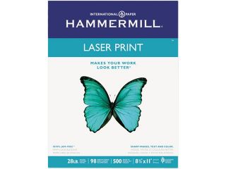 Hammermill 12553 4 Laser Print Office Paper, 98 Brightness, 28lb, 8 1/2 x 11, White, 500 Shts/Ream
