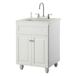 Foremost Bramlea 24 in. Laundry Vanity in White and ABS Sink in White and Faucet Kit BAWA2421