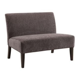 HomeSullivan Nolans Chenille Armless Settee in Charcoal 40E468DGCS 2