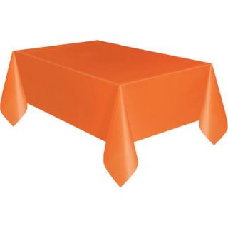 Orange Plastic Table Cover, 108" x 54"