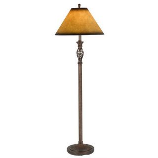 Axis 72 in 3 Way Switch Rust Torchiere Indoor Floor Lamp with Glass Shade