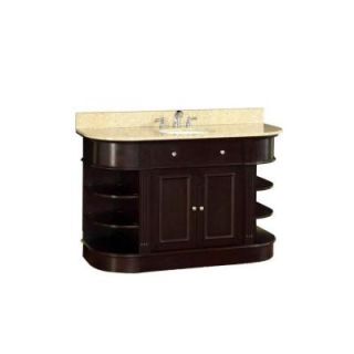 48 in. W x 35 in. H x 22 in. D Vanity in Espresso with Marble Vanity Top in Yellow with White Basin H0830
