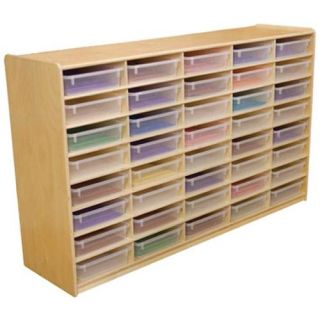Wood Designs 17581 40 3 inch Letter Tray Storage Unit With Translucent Trays