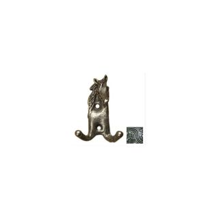 Anne at Home Horses 2 Hook Pewter with Verde Wash Robe Hook