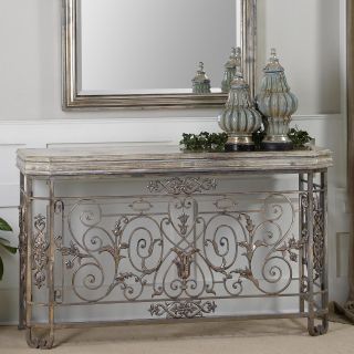 Uttermost Kissara Metal Console Table   Console Tables