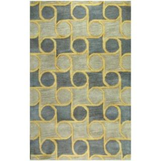 BASHIAN Chelsea Collection Rolls Blue 3 ft. 6 in. x 5 ft. 6 in. Area Rug S185 BL 4X6 ST108