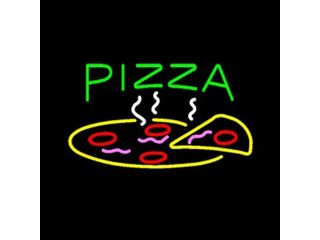 HOZER Professional 17*14 Inch PIZZA Design Decorate Neon Light Sign Store Display Beer Bar Sign Real Neon Signboard for Restaurant Convenience Store Bar Billiards Shops