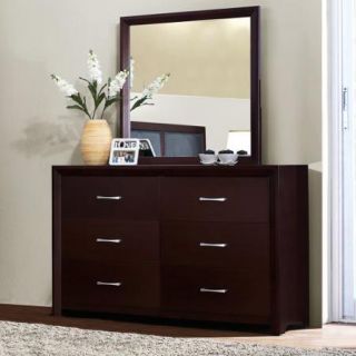 Bancroft 6 Drawer Dresser with Mirror   Espresso