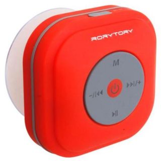 RoryTory Bluetooth FM Radio Waterproof Shower Speaker w/ Suction Cup Mount RED