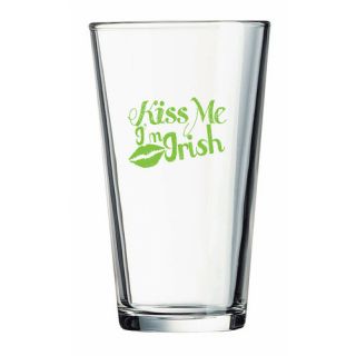 Pint Kiss Me Im Irish Green Design Glass