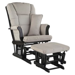 Storkcraft Tuscany Black Frame Glider and Ottoman