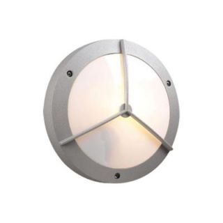 PLC Lighting 1 Light Outdoor Silver Wall Sconce with Matte Opal Glass CLI HD1860SL