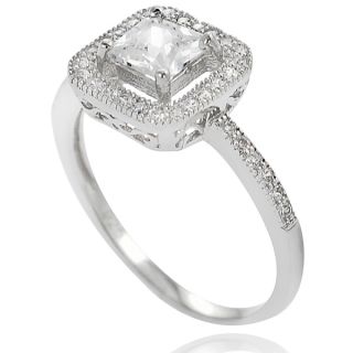 Journee Collection Sterling Silver Cubic Zirconia Square Bridal