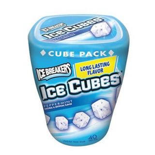 Ice Breakers Ice Cubes Sugar Free Peppermint Gum, 40 count, 3.24 oz