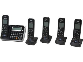 Panasonic KX TG6845B 1.9 GHz DECT 6.0 5X Handsets Expandable Digital Cordless Answering System Integrated Answering Machine