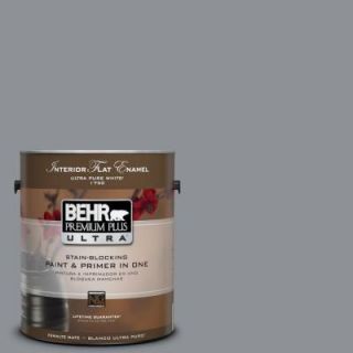 BEHR Premium Plus Ultra 1 Gal. #PPU18 4 Dark Pewter Flat Enamel Interior Paint 175401