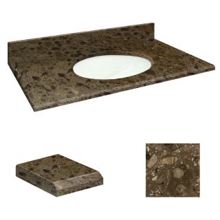 Transolid Cacao Nougat Natural Marble Undermount Single Sink Bathroom Vanity Top (Common 49 in x 22 in; Actual 49 in x 22.25 in)