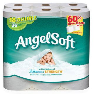 Angel Soft Toilet Paper, 18 Double Rolls, Bath Tissue