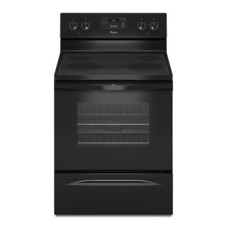 Whirlpool Smooth Surface Freestanding 4.8 cu ft Self Cleaning Electric Range (Black) (Common 30 in; Actual 29.87 in)