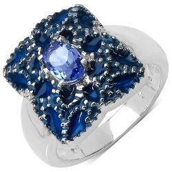 Malaika Sterling Silver 1ct TGW Tanzanite and White Sapphire Ring
