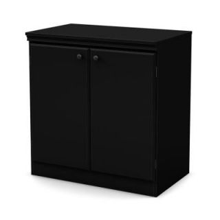 South Shore Furniture Morgan 32.2 in. x 31.2 in. Storage Cabinet in Pure Black 7270722
