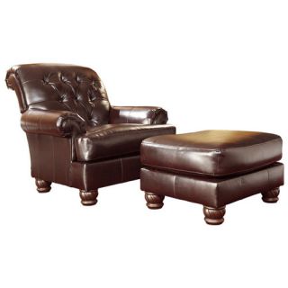 Signature Design by Ashley Weslynn Place Arm Chair and Ottoman