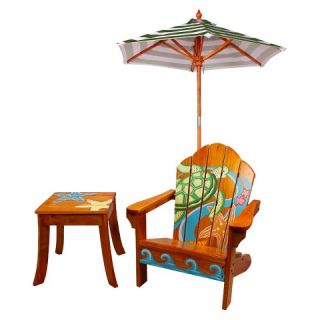 Hand Painted Sea Turtle Chair Set with Umbrella