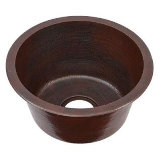 SINKOLOGY Miro Dual Mount Handmade Pure Solid Copper 16 in. Prep/Bar Sink in Aged Copper SP505 16AG