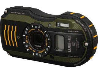 PENTAX WG 3 GPS Green 16 MP 4X Optical Zoom Waterproof Shockproof Digital Camera HDTV Output