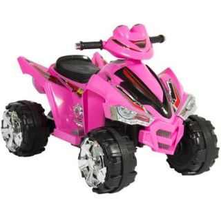 Pink Kids Ride On ATV Quad 4 Wheeler 12V Battery Electric Power Led Lights Music