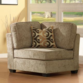 TRIBECCA HOME Barnsley Brown Beige Corner Chair with Pillow
