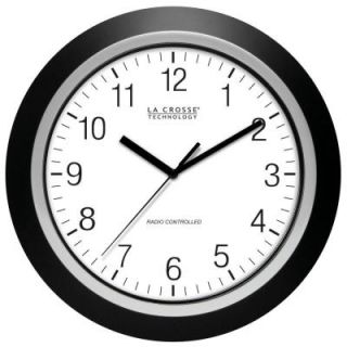 La Crosse Technology 14 in. Round Analog Black Frame Wall Clock 404 1236