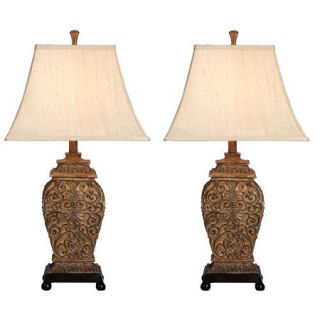 Aspire Home Accents 95727 Lamp Sets Fallon Lamps Table Lamps ;Brown / Beige
