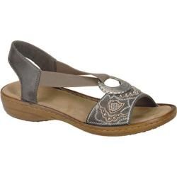 Womens Rieker Antistress Daisy Sandal Rosso/Graphite Leather