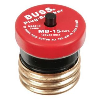 Cooper Bussmann 15 Amp Plug Type Circuit Breaker BP/MB 15