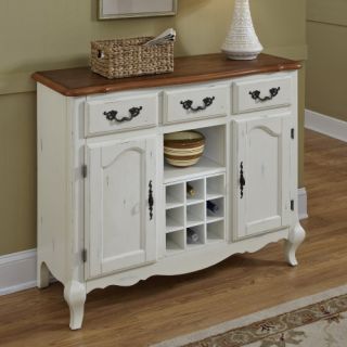 Home Styles The French Countryside Oak and Rubbed White Dining Buffet   Buffets & Sideboards