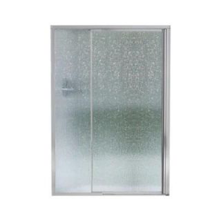 STERLING Vista II 48 in. x 65 1/2 in. Framed Pivot Shower Door in Silver with Rain Glass Texture SP1506D 48S