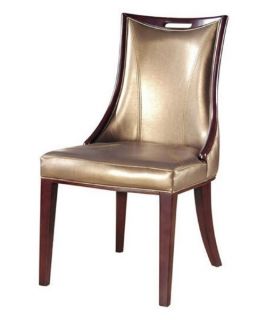 Empress Leather Dining Chairs   Bronze   Set of 2